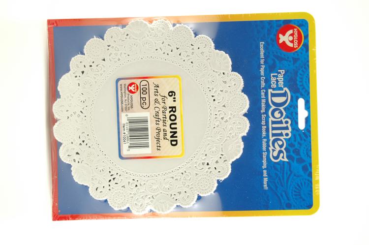 Round Paper Lace Doilies, 6" White