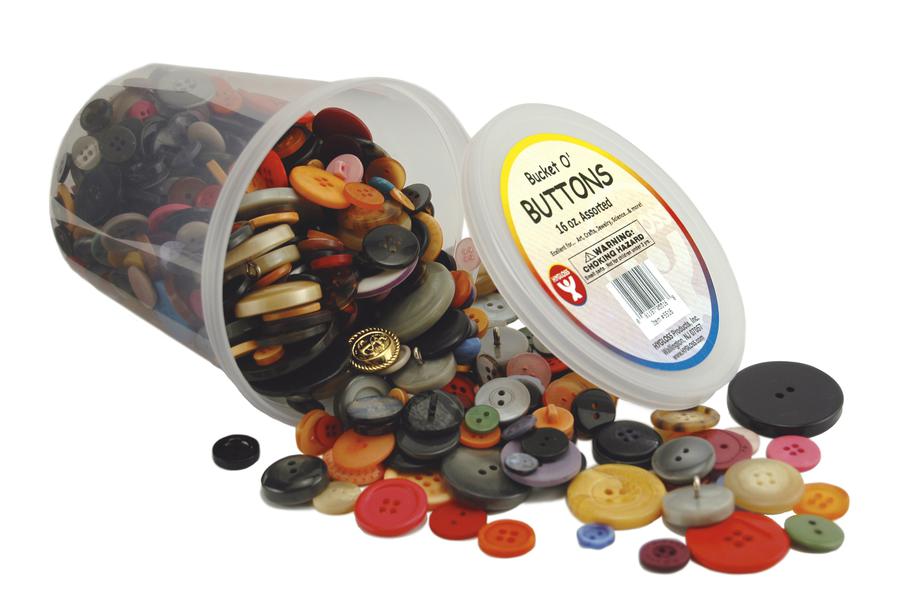 Bucket O`Buttons, 16 Oz Assorted