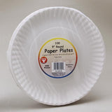 Paper Plates 9 Inch, 100 Pack 
