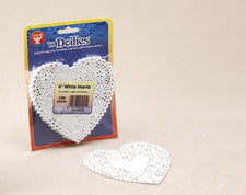 Heart Paper Lace Doilies, 4" White
