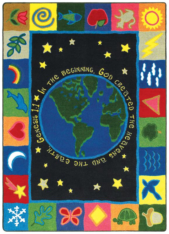 In the Beginning© Sunday School Rug, 7'7"  Round