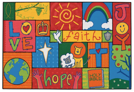 Inspirational Patchwork KID$ Value Discount Carpet, 4' x 6' Rectangle