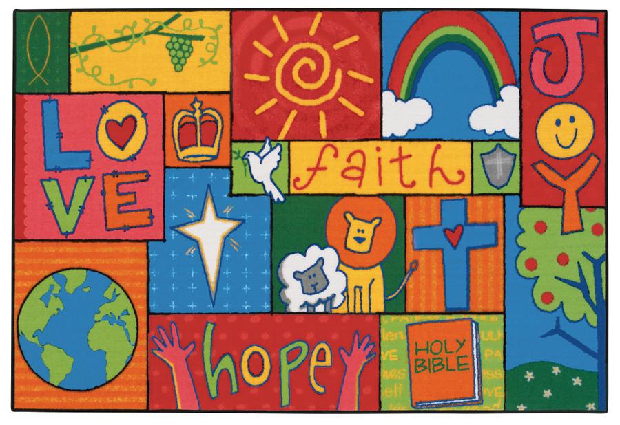 Inspirational Patchwork KID$ Value Discount Carpet, 3' x 4'6" Rectangle