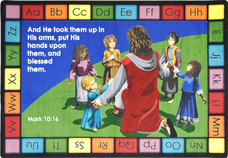 Into His Arms© Alphabet Classroom Rug, 5'4" x 7'8" Rectangle