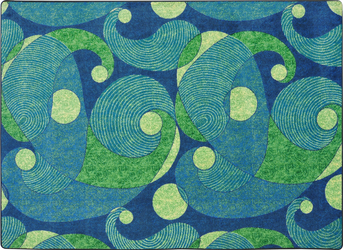 Jazzy© Classroom Rug, 5'4" x 7'8" Rectangle Blue/Teal