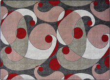 Jazzy© Classroom Rug, 5'4" x 7'8" Rectangle Red/Gray