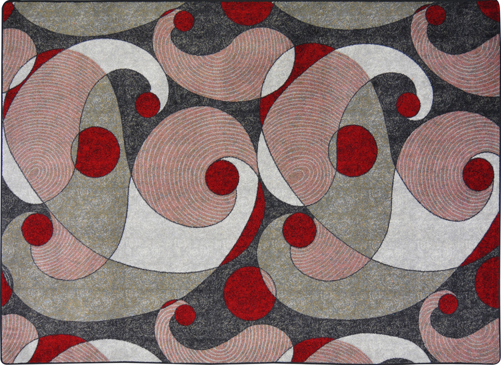 Jazzy© Classroom Rug, 7'8" x 10'9" Rectangle Red/Gray