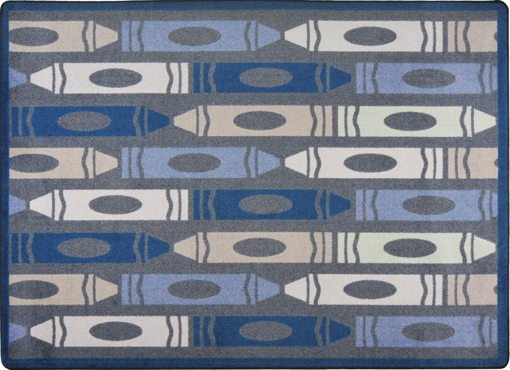 Jumbo Crayons© Classroom Rug, 3'10" x 5'4" Rectangle Seaside