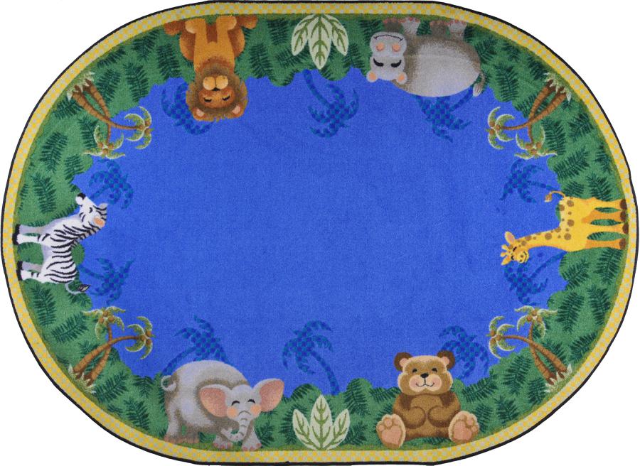 Jungle Friends© Classroom Rug, 5'4" x 7'8"  Oval