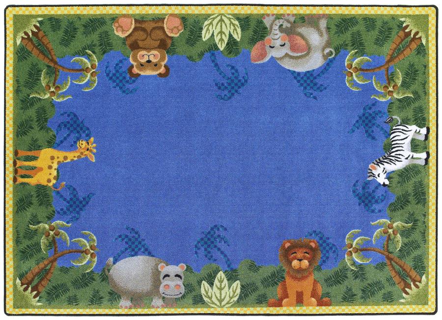 Jungle Friends© Kid's Play Room Rug, 3'10" x 5'4" Rectangle