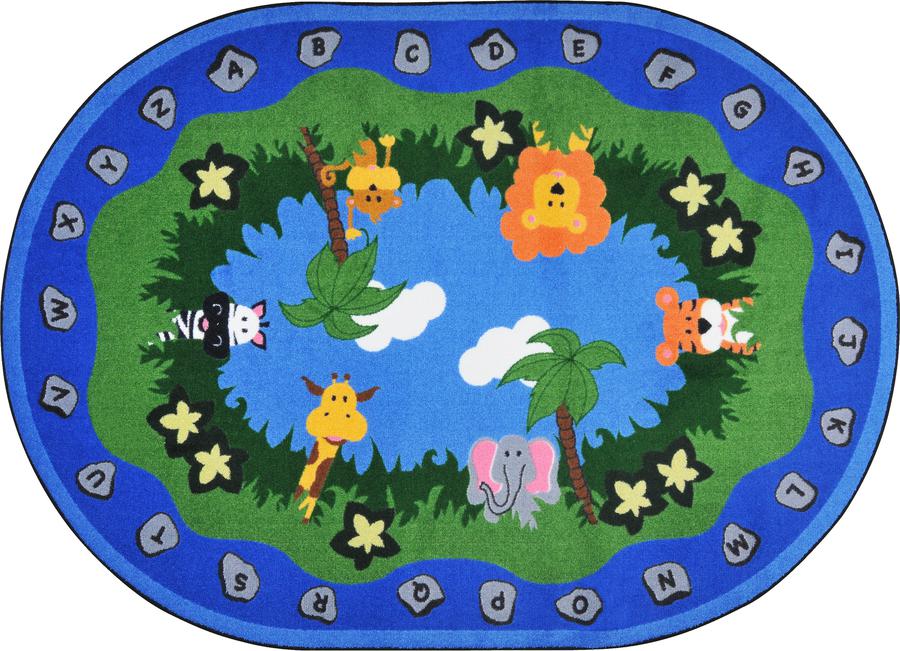 Joy Carpets Jungle Peeps© Classroom Circle Time Rug, 7'8