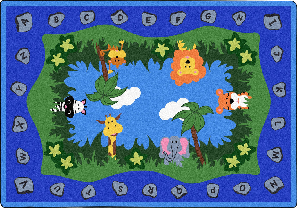 Jungle Peeps© Alphabet Classroom Rug, 5'4" x 7'8" Rectangle
