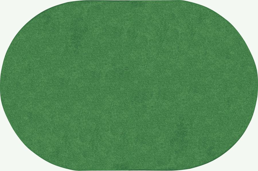 Just Kidding™ Grass Green Classroom Rug, 6' x 9' Oval