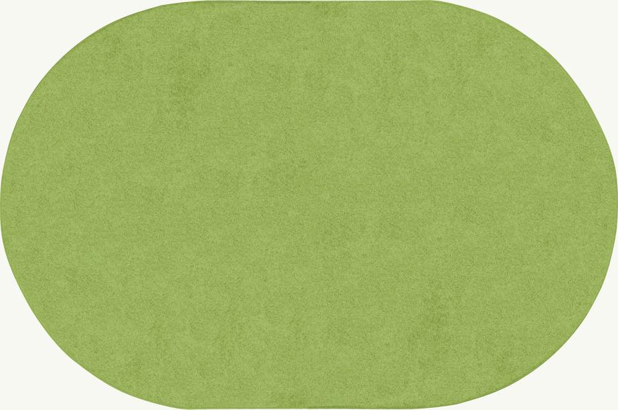 Just Kidding™ Lime Green Classroom Rug, 6' x 9' Oval