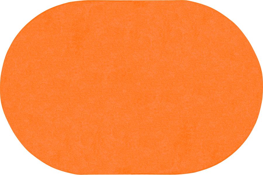 Just Kidding™ Tangerine Orange Classroom Rug, 12' x 8' Oval