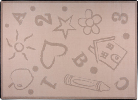 Kid's Art© Classroom Rug, 7'8" x 10'9" Rectangle Beige