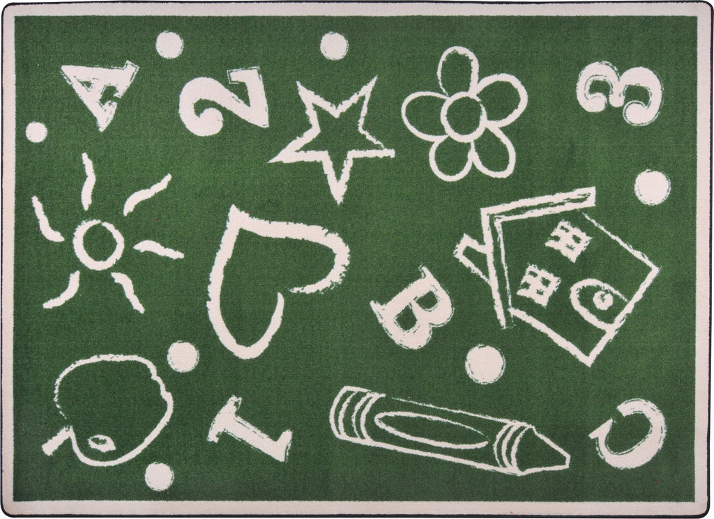 Kid's Art© Classroom Rug, 5'4" x 7'8" Rectangle Green