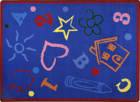 Kid's Art© Classroom Rug, 7'8" x 10'9" Rectangle Rainbow