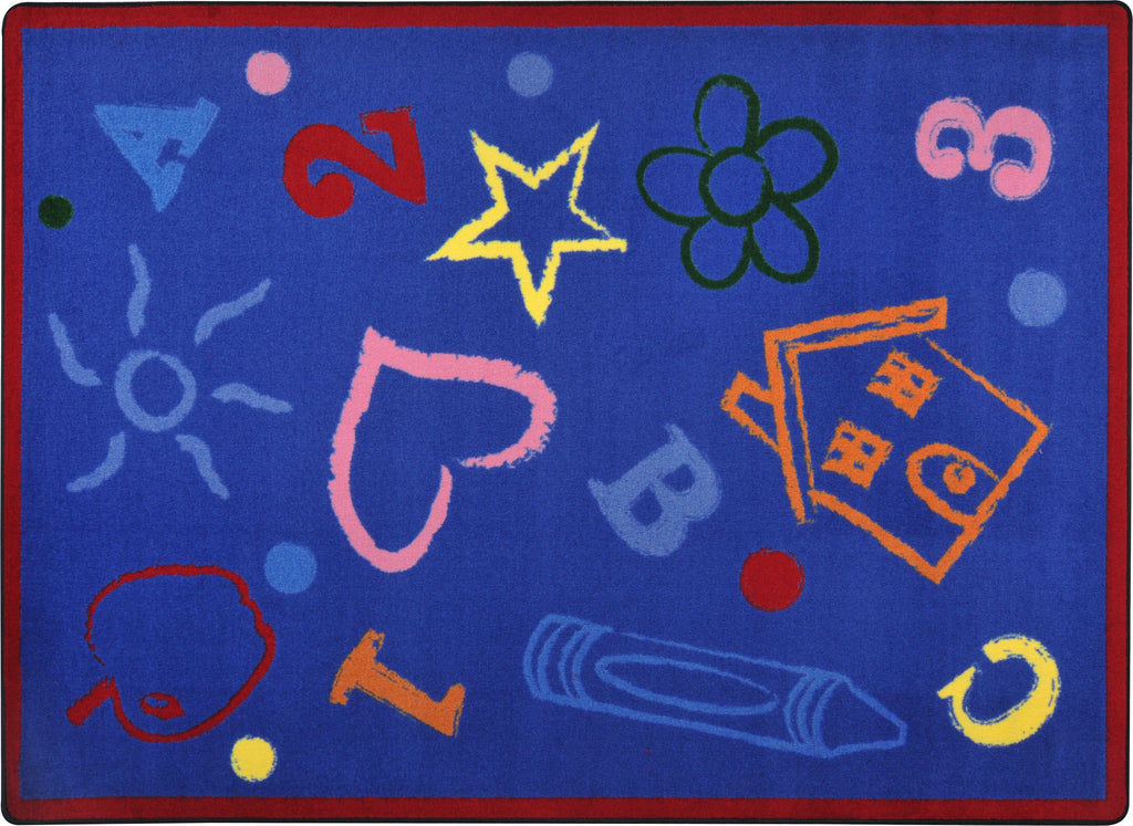 Kid's Art© Classroom Rug, 5'4" x 7'8" Rectangle Rainbow