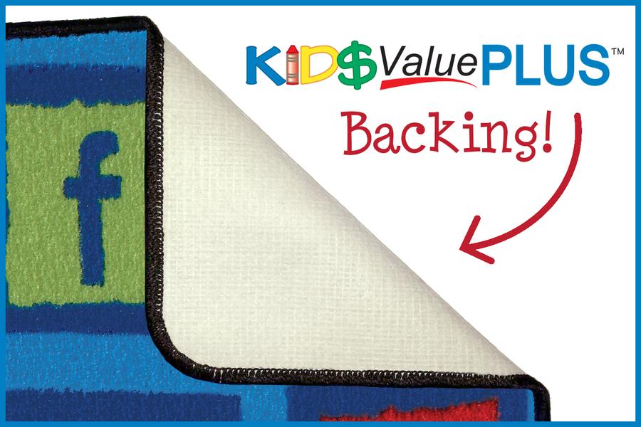 Alphabet Noah KID$ Value PLUS Discount Circle Time Rug, 8' x 12' Oval