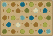 KIDSoft™ Alphabet Dots Classroom Circle Time Rug, 8' x 12' Rectangle