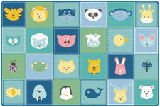 KIDSoft™ Animal Patchwork Classroom Rug, 6' x 9' Rectangle – Soft