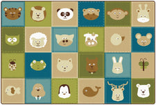 KIDSoft™ Animal Patchwork Classroom Rug, 6' x 9' Rectangle – Nature