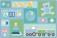 KIDSoft™ Baby's Basics Toddler Classroom Rug, 6' x 9' Rectangle