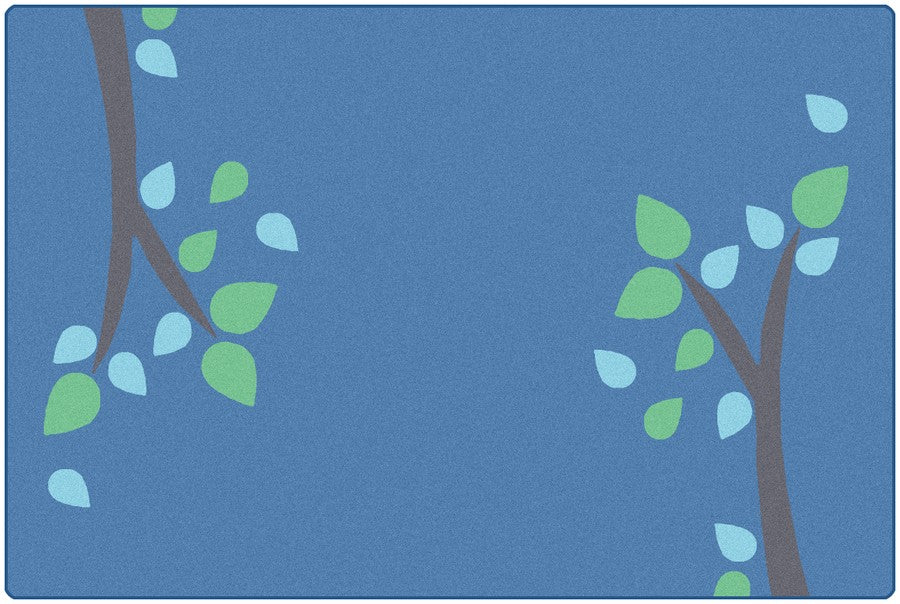 KIDSoft™ Branching Out Classroom Carpet, 6' x 9' Rectangle – Blue
