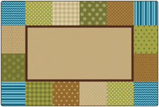 KIDSoft™ Pattern Blocks Classroom Rug, 8' x 12' Rectanlge – Nature