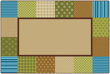 KIDSoft™ Pattern Blocks Classroom Rug, 8' x 12' Rectanlge – Nature