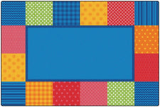 KIDSoft™ Pattern Blocks Classroom Rug, 6' x 9' Rectanlge – Primary