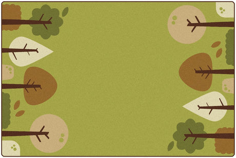 KIDSoft™ Tranquil Trees Classroom Carpet, 6' x 9' Rectangle – Green