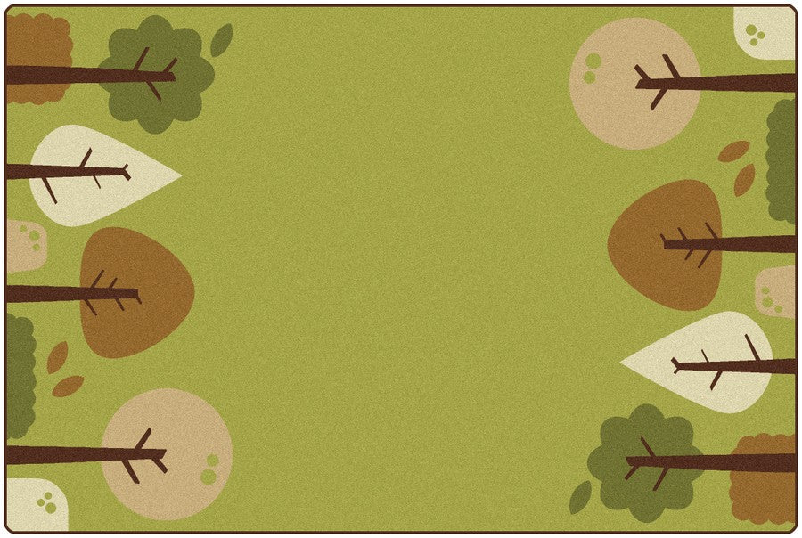 KIDSoft™ Tranquil Trees Classroom Carpet, 6' x 9' Rectangle – Green