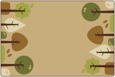 KIDSoft™ Tranquil Trees Classroom Carpet, 6' x 9' Rectangle – Tan