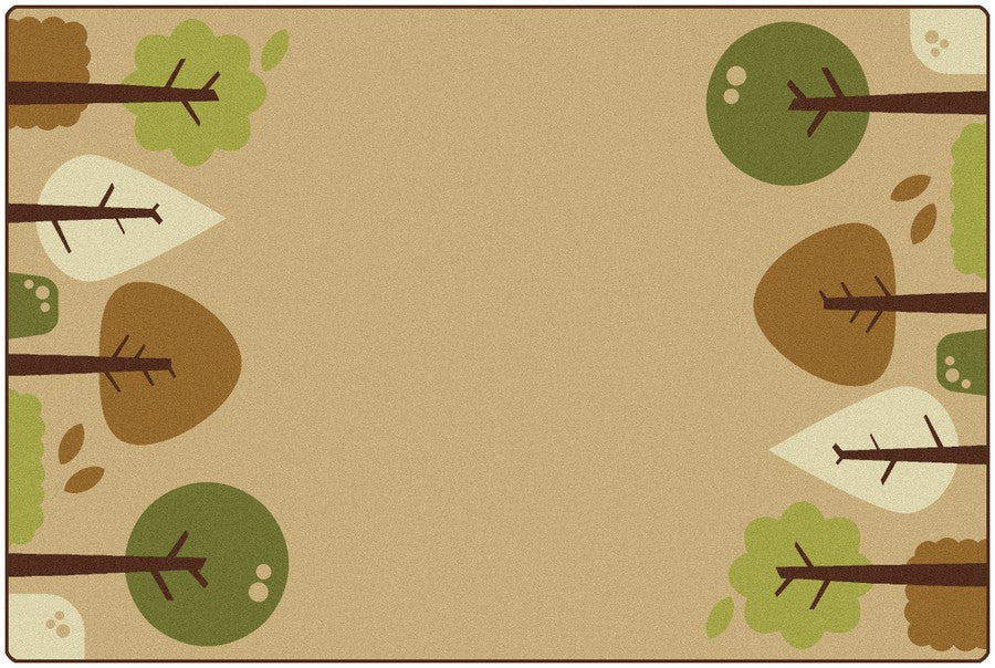 KIDSoft™ Tranquil Trees Classroom Carpet, 4' x 6' Rectangle – Tan