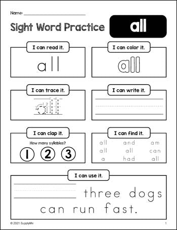 Kindergarten Sight Words Bundle - Dolch Primer Sight Word Worksheets, Printables, Flash Cards, And More! - 24 Activities