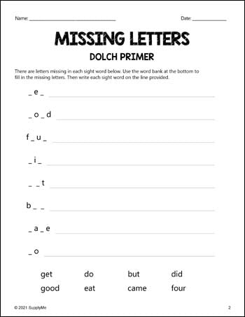 Kindergarten Sight Words Bundle - Dolch Primer Sight Word Worksheets, Printables, Flash Cards, And More! - 24 Activities