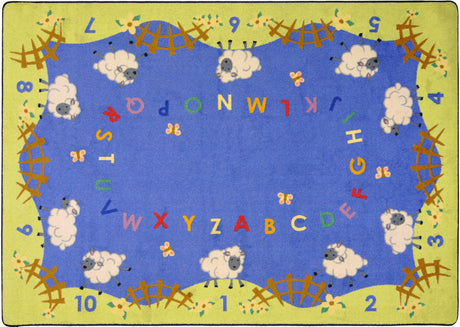 Lamby Pie© Alphabet Classroom Rug, 5'4" x 7'8" Rectangle
