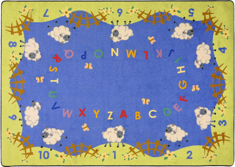 Lamby Pie© Alphabet Classroom Rug, 7'8" x 10'9"  Oval