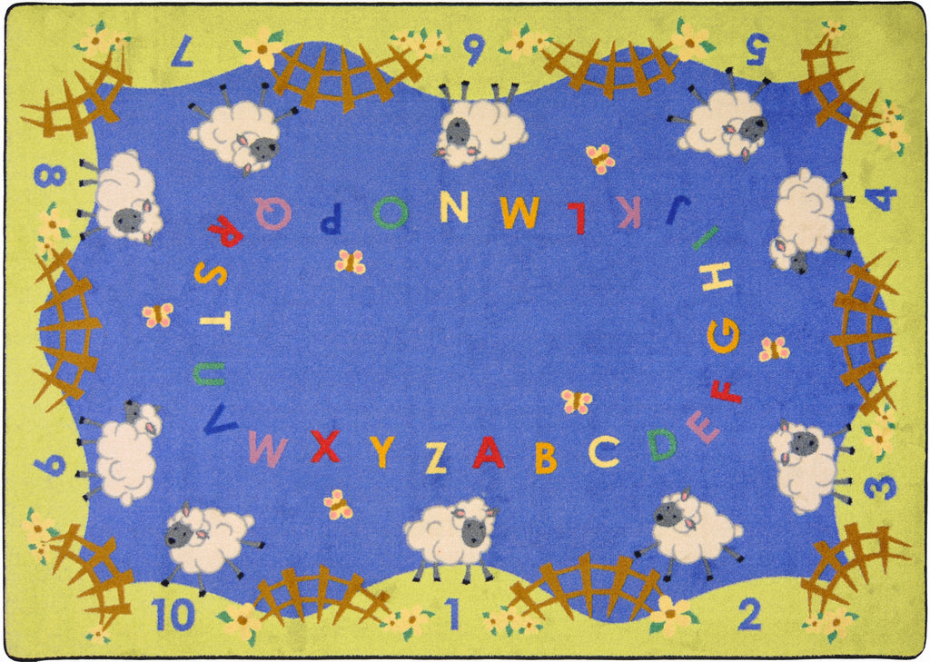 Pie Shape Rug Joy Carpets Lamby Pie© Alphabet Classroom Rug, 5'4