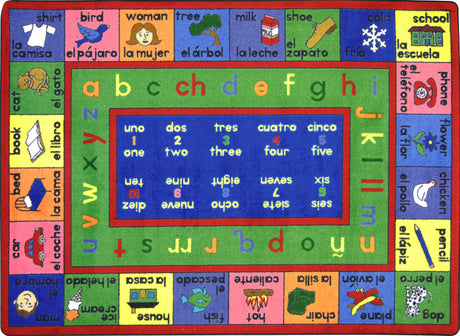 LenguaLink© (Spanish) Classroom Circle Time Rug, 7'8" x 10'9" Rectangle
