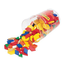 1cm Plastic Pattern Blocks, Set of 250