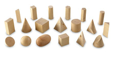 Hardwood Geometric Solids, Set of 19