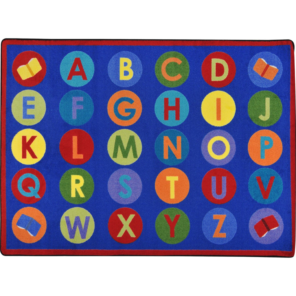 Library Dots™ Classroom Circle Time & Seating Rug, 7'8" x 10'9" Rectangle