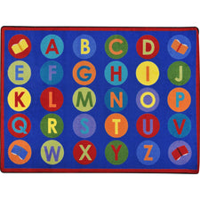 Library Dots™ Classroom Circle Time & Seating Rug, 5'4" x 7'8" Rectangle