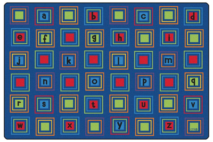 Abc Square Rug Carpets for Kids Literacy Squares Alphabet Rug – Primary, 6' x 9 ...