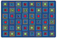 Literacy Squares Alphabet Rug – Primary, 4' x 6' Rectangle