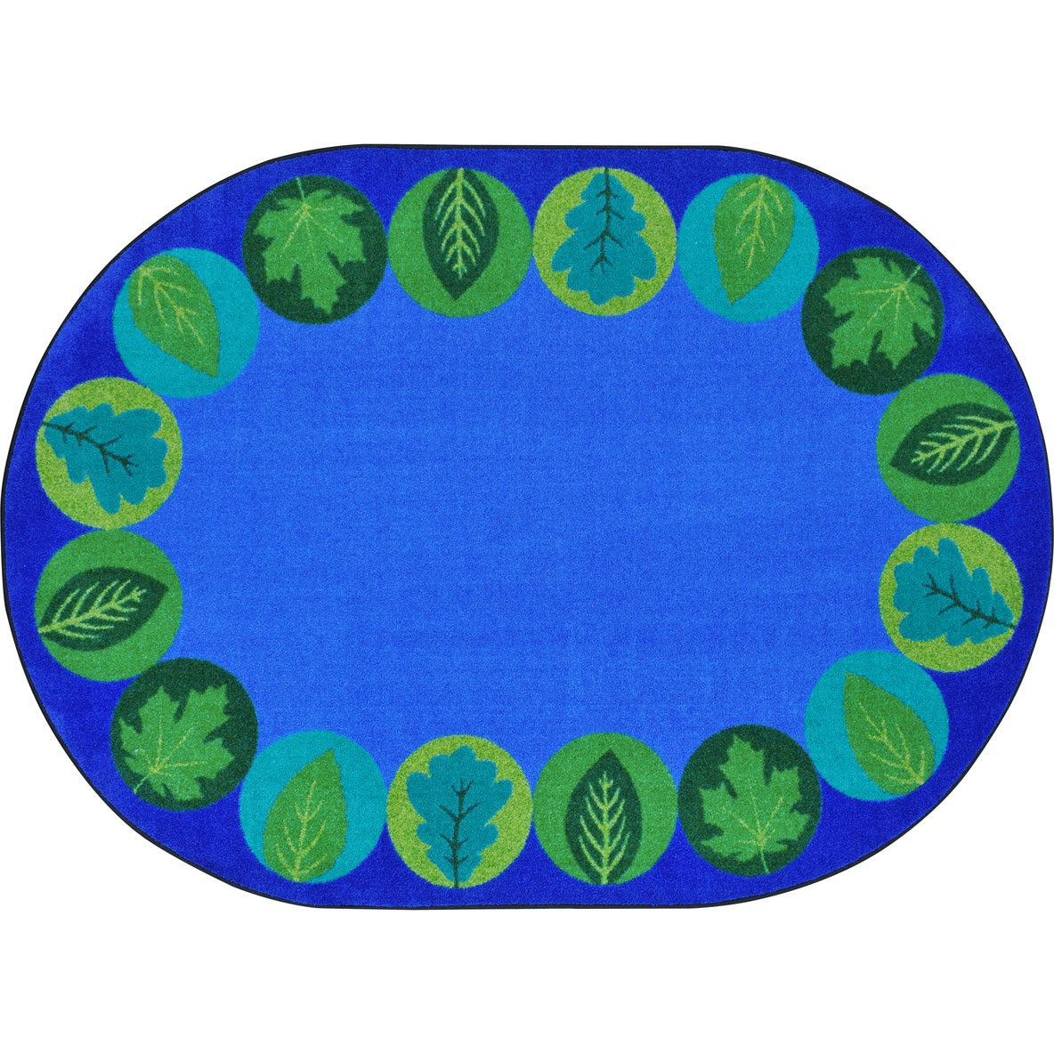 Lively Leaves™ Classroom Circle Time & Seating Rug, 5'4" x 7'8" Oval