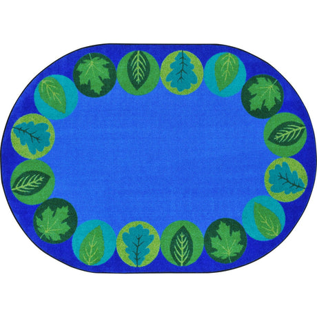 Lively Leaves™ Classroom Circle Time & Seating Rug, 7'8" x 10'9" Oval